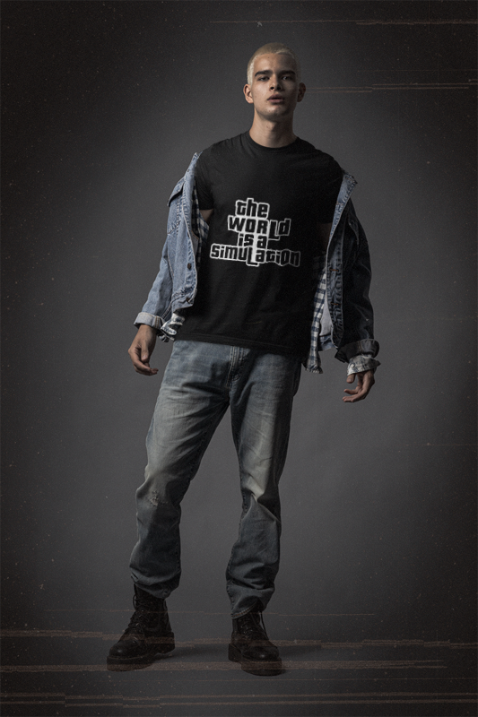 The World Is a Simulation (dark tee)