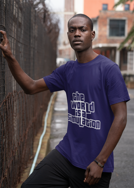 The World Is a Simulation (dark tee)